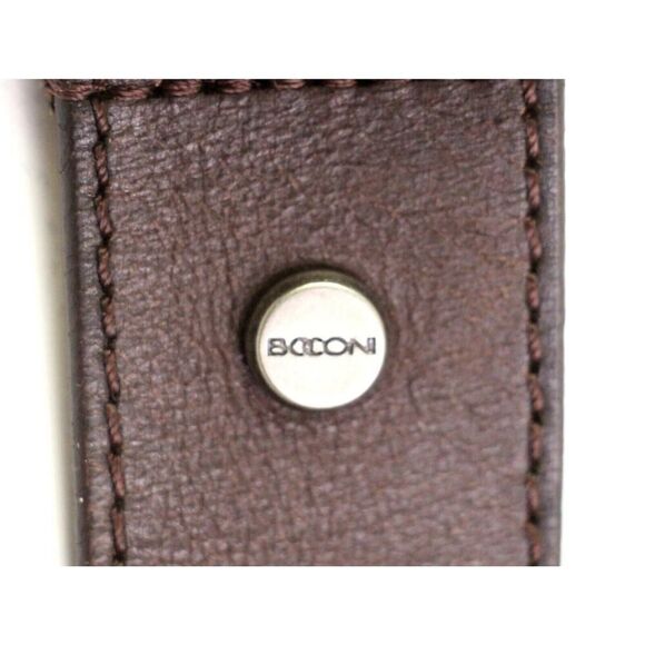 BOCONI BROWN REAL LEATHER 1.25"Wd STITCH CASUAL DRESS MEN'S BELT Sz 42/105 (91D - Picture 11 of 16